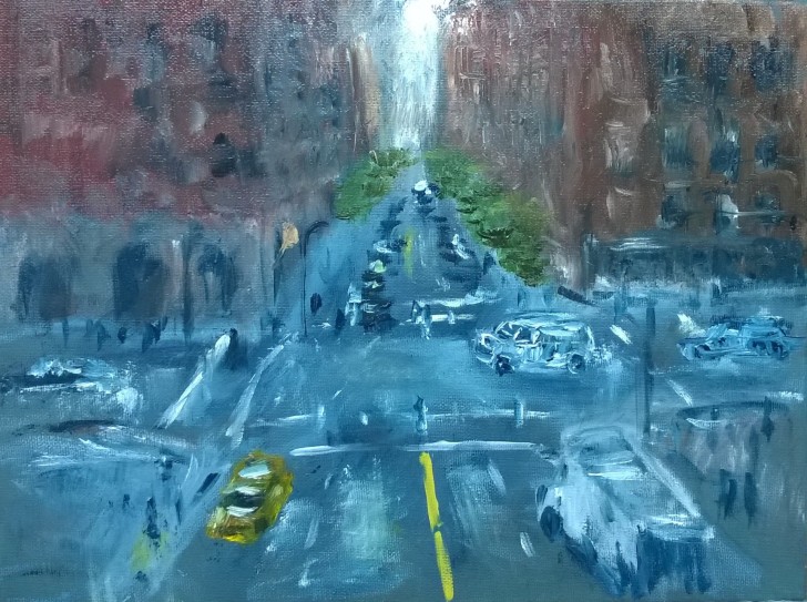 New York, Tussenmomenten, (2015), oil, acrylic, canvas, 30*40 cm