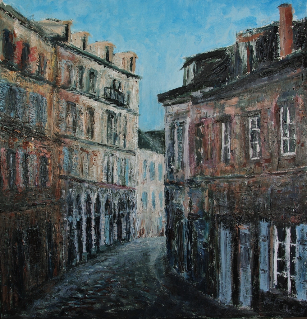 Auxerre, Rue des boucheries (2020), Acrylic, Oil, Canvas 65*67 cm